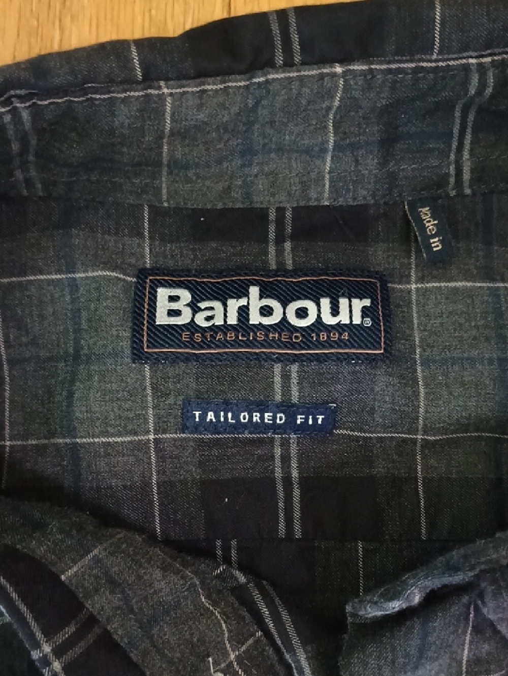 Barbour Men's Navy and Gray Plaid Button-Down Shirt - Picture 2 of 8